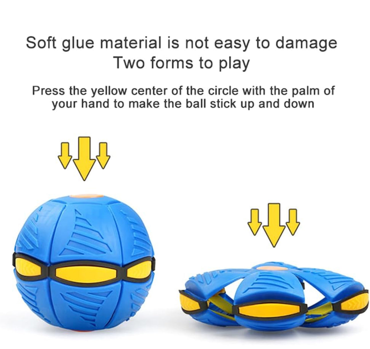 Flying Saucer Ball Dog Toy, Dog Disc Toy Creative Decompression Pop Up Ball Toy, Flying Disc Turns Into A Ball,Blue-1PC