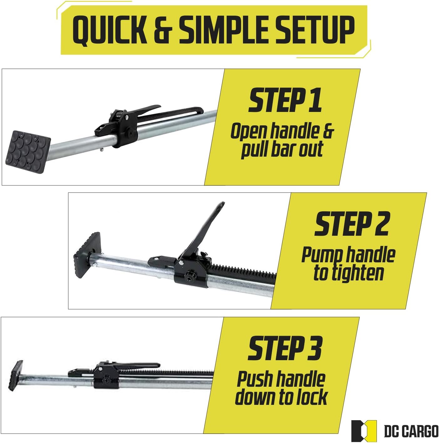 DC Cargo Mall Heavy-Duty Adjustable Load Lock Bars for Trailers - Pack of 4 -
