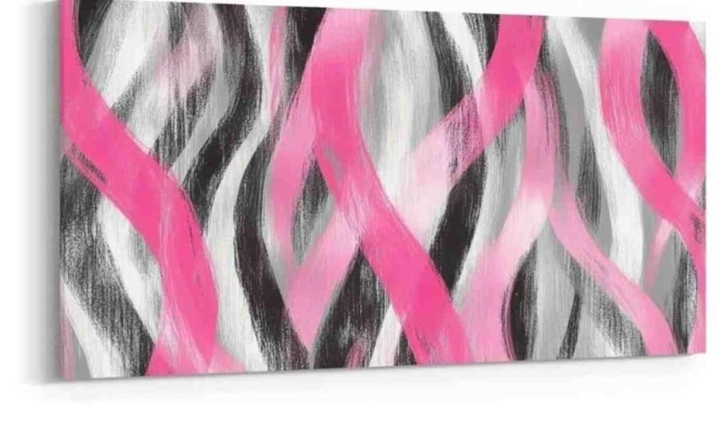 Erosebridal Geometric Stripes Modern,  48"X24", Black/Grey/Pink
