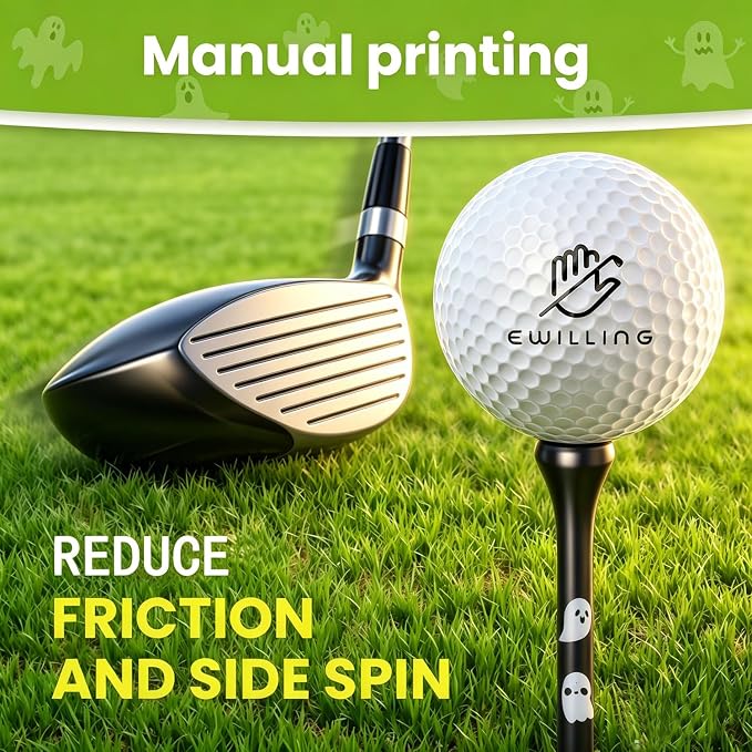 EWILLING Funny Golf Tees with Cute Ghost Design | Premium Bamboo