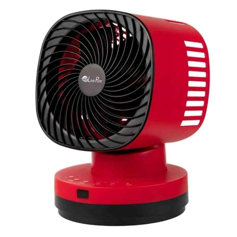 LivePure Air Fury Oscillating Fan, RED