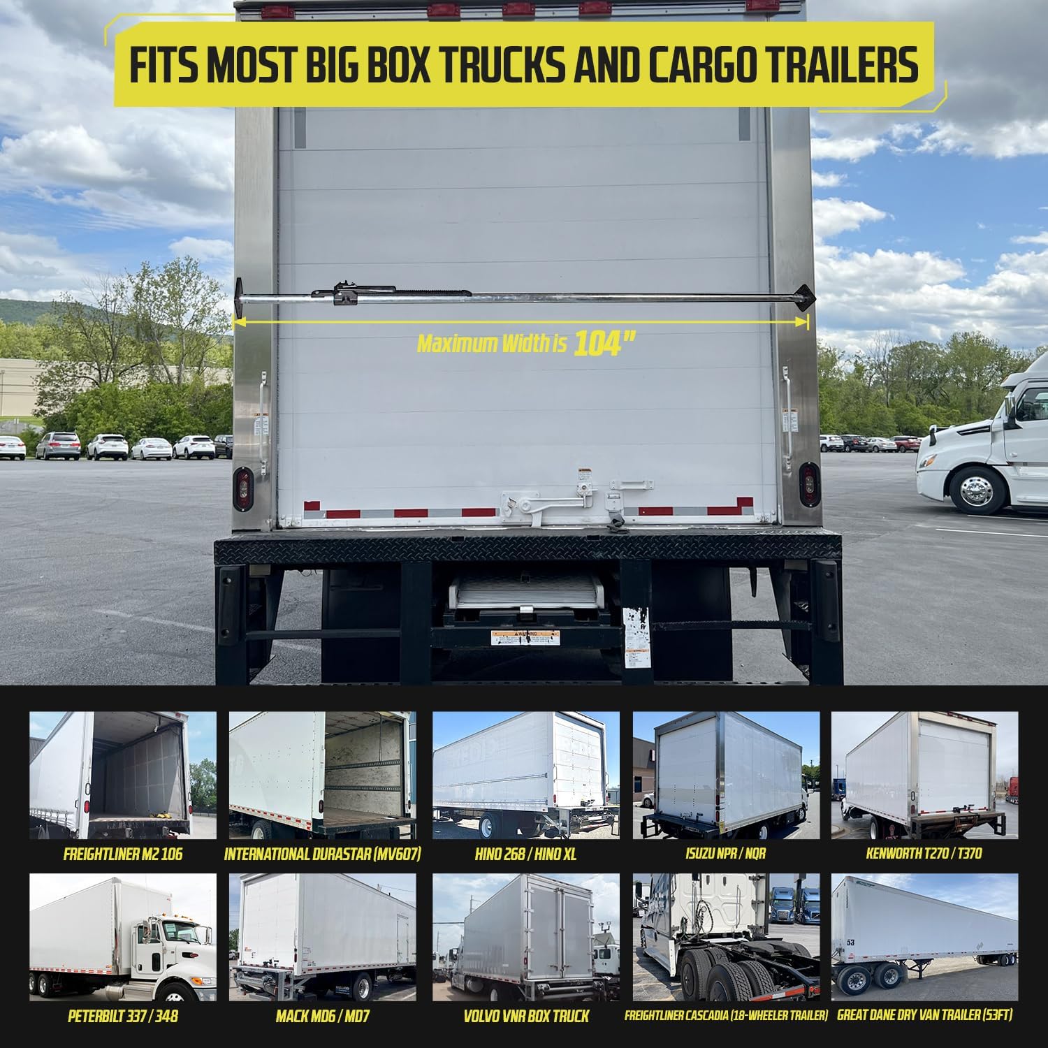 DC Cargo Mall Heavy-Duty Adjustable Load Lock Bars for Trailers - Pack of 4 -