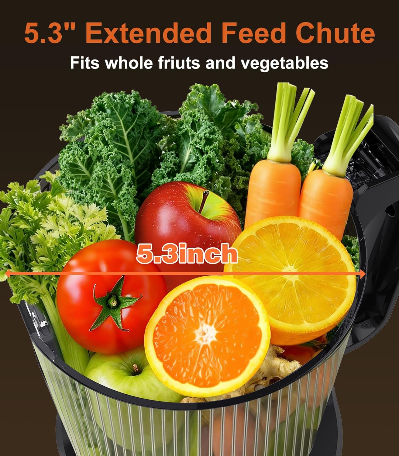 URVIBY Juicer Machines, 5.3" Large, 400W Motor,