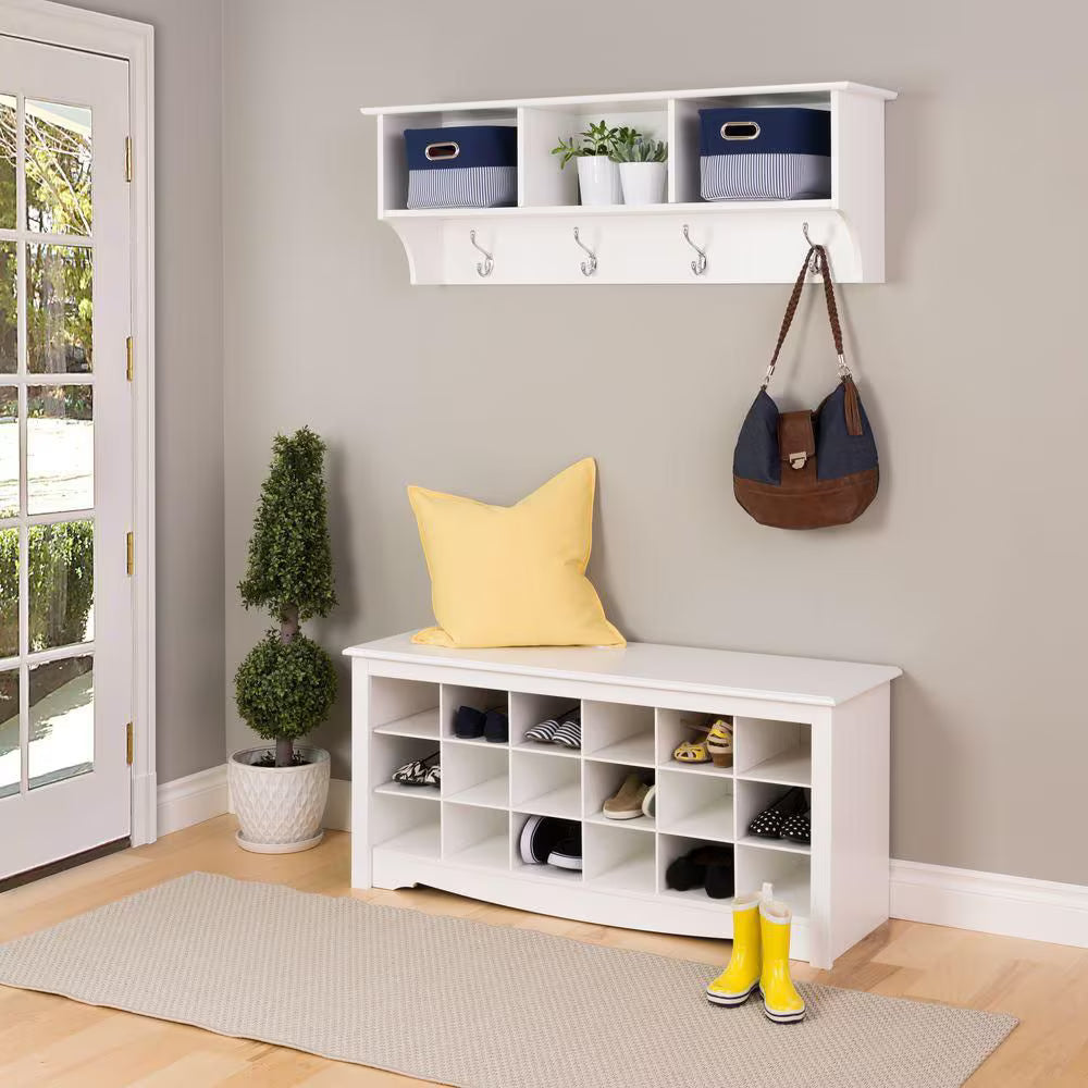 Prepac White Entryway Cubbie Shelf