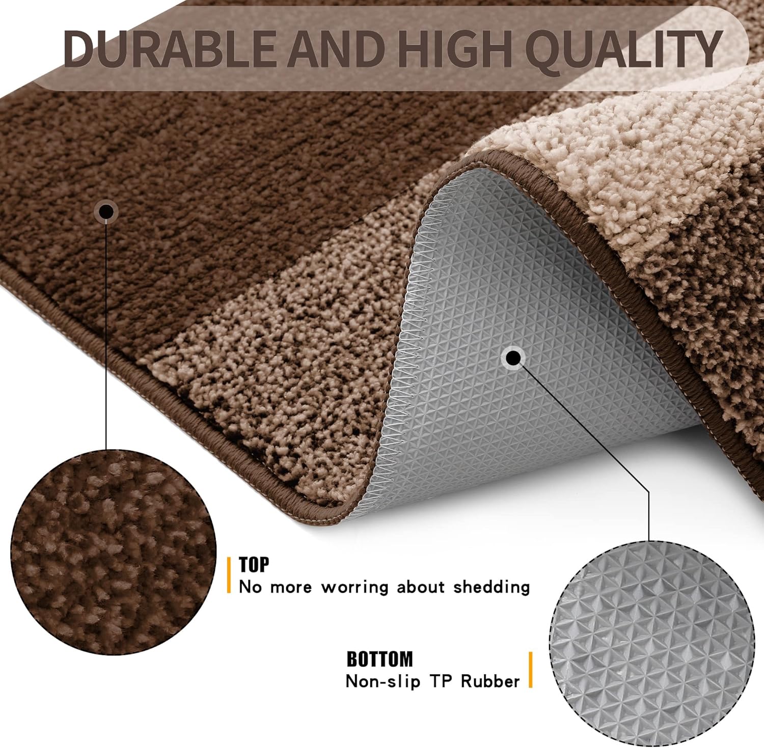Grandaily Indoor Doormat, Brown,20" x 32"