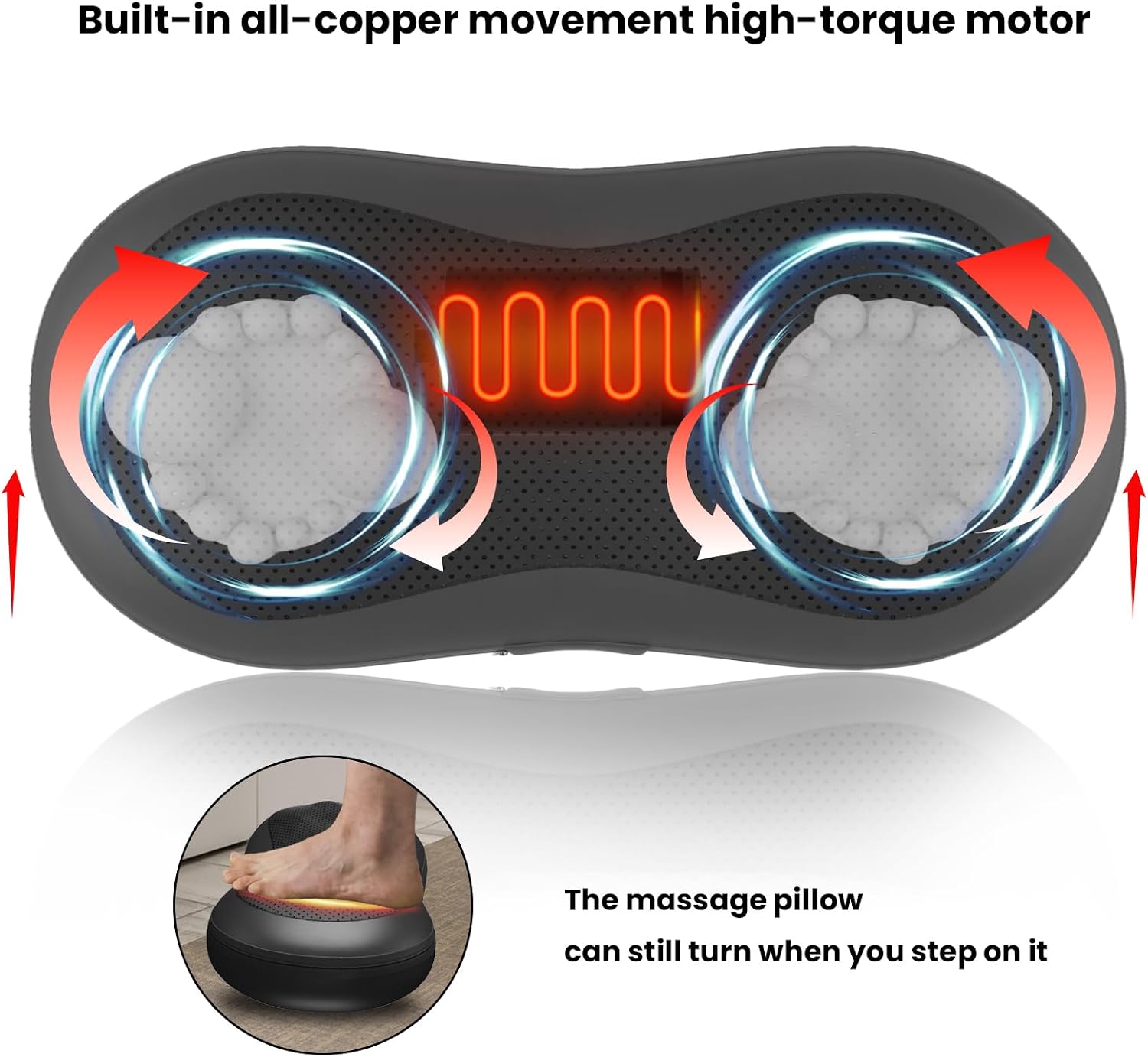 Massagease Corded Back Massage Pillow with Buckle Strap, with Heat (24 Head)