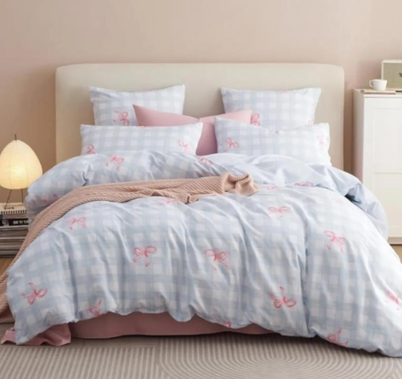 Bildenly Twin Size Duvet Cover, Pink Blue