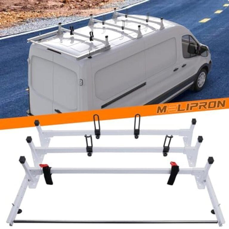 MELIPRON Van Ladder Rack Fit for Ford 2015-On Transit. White,152.4 x 22.9 x 17.8Cms