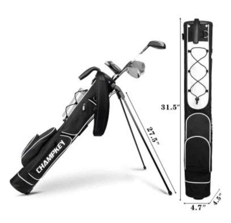 CHAMPKEY Lightweight Golf Stand Bag, Black/White