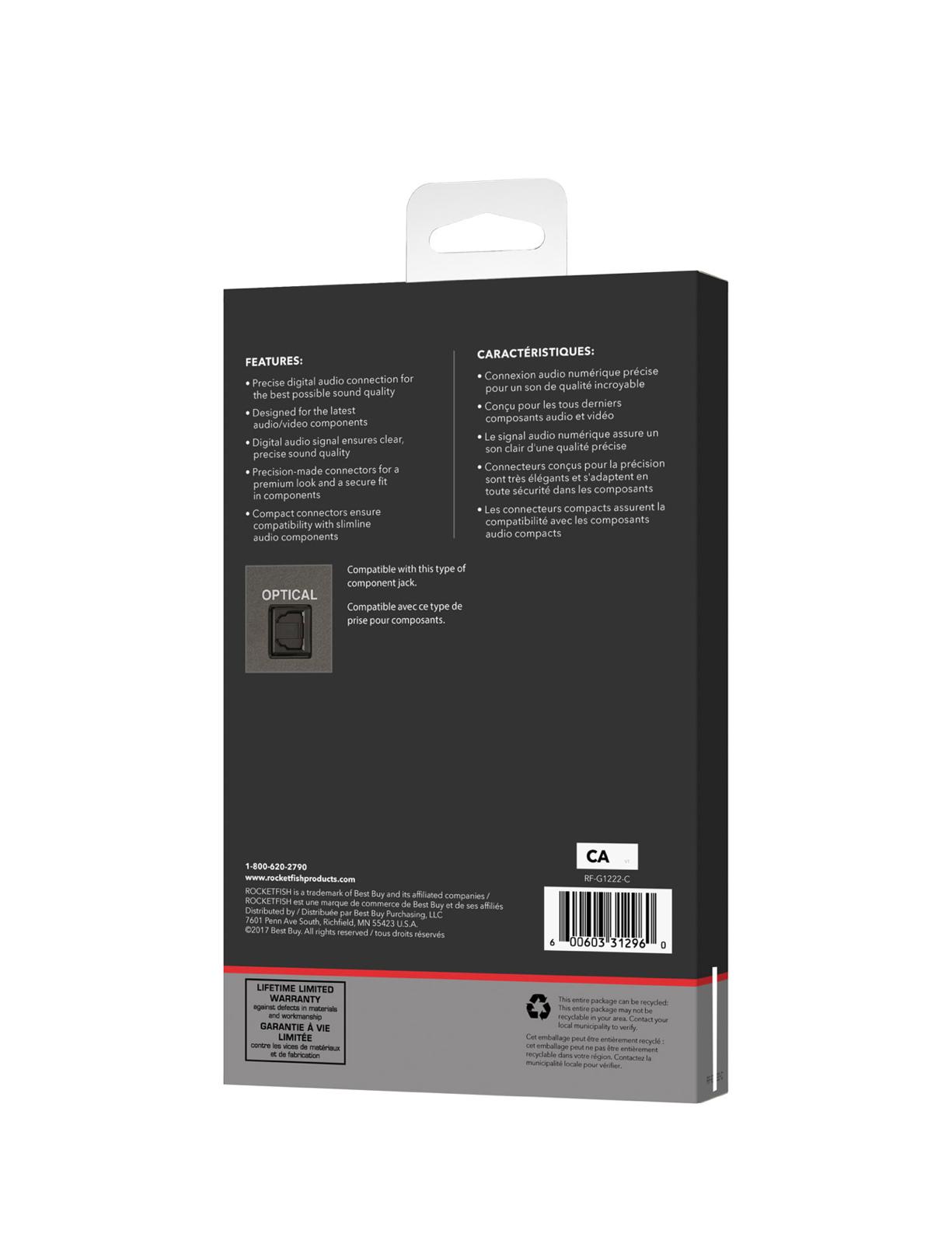 Rocketfish 2.4m (8 ft.) Optical Cable