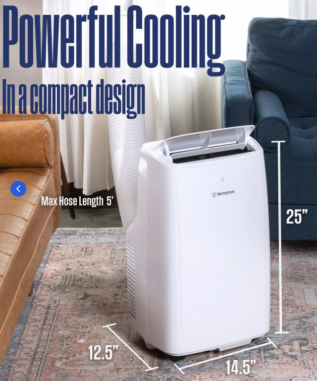 Westinghouse Outdoor Power Equipment WPAC12000s Portable Air Conditioner, White.