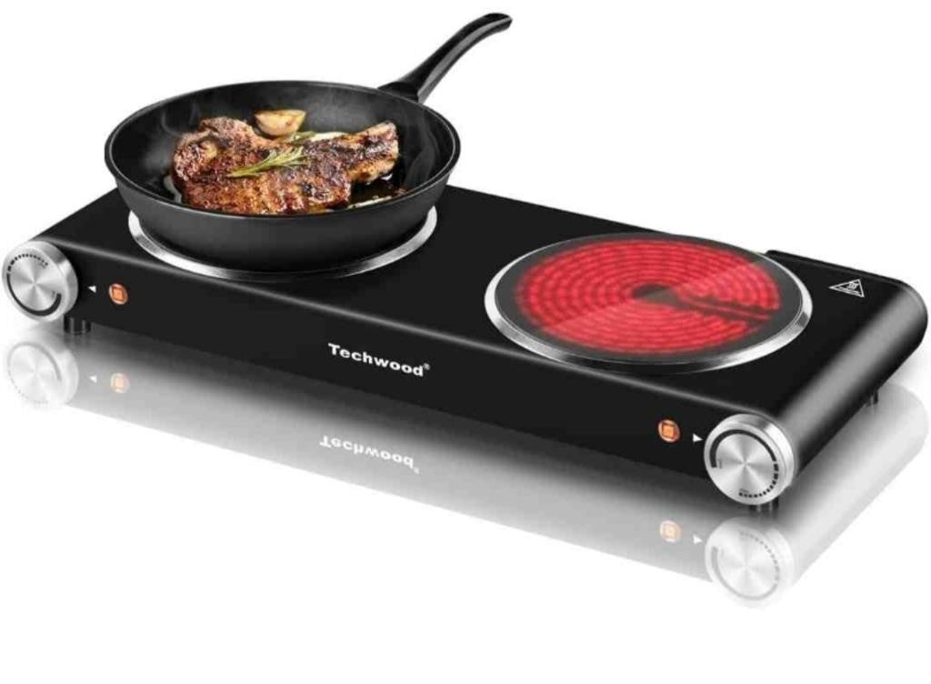 Techwood 1800W Electric Stove Double Burn