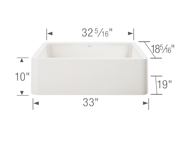 Blanco IKON SILGRANIT 33 in. Single Bowl Farmhouse Apron-Front Kitchen Sink - White