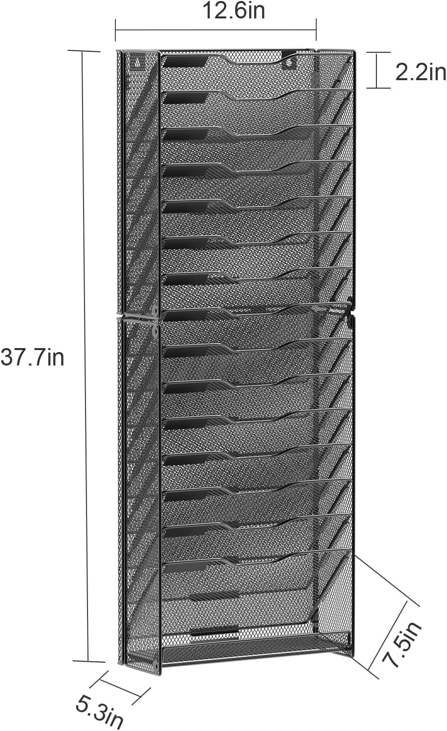 Samstar 16 Tier Wall File Organizer, Mesh Made,Black