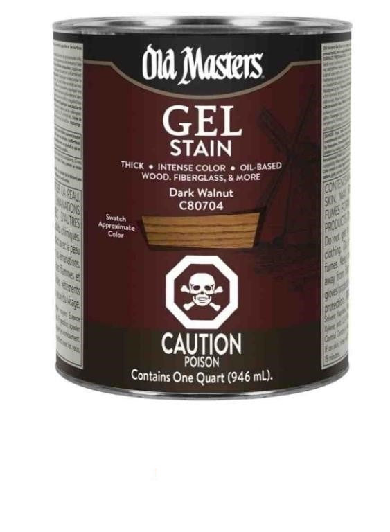 Old Masters C80704 Gel Stain, Dark Walnut, 946ml