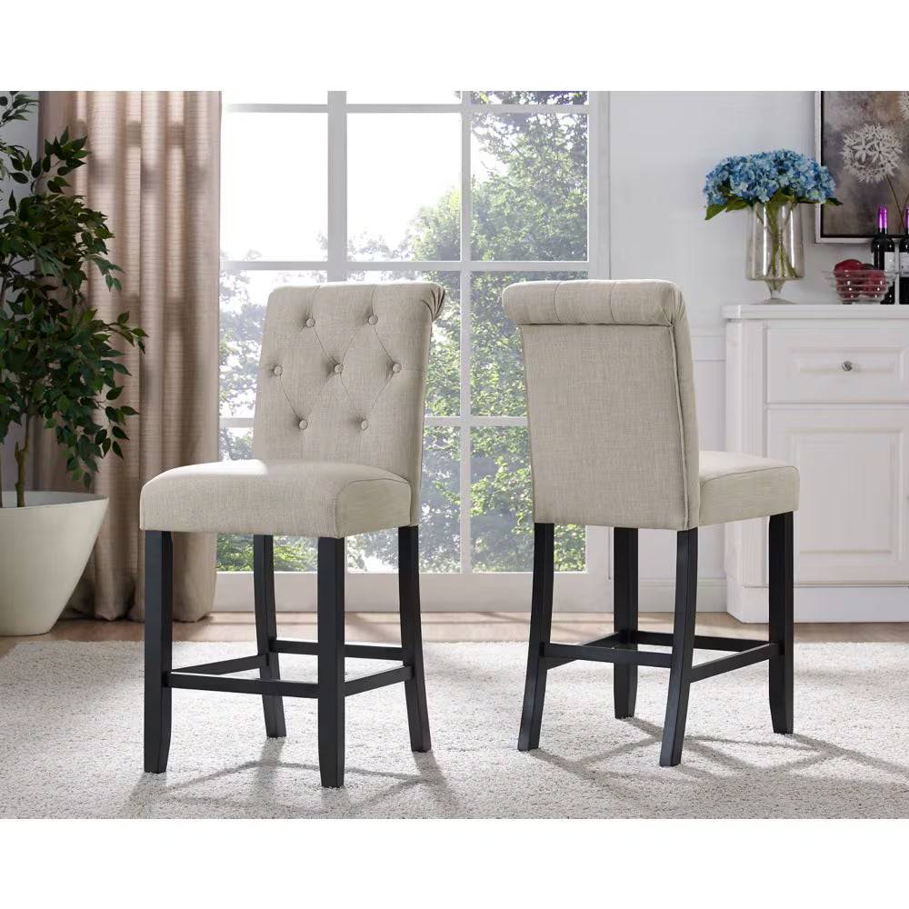 Lot of 4 TINGA 24'' BARSTOOL W/BEIGE FABRIC