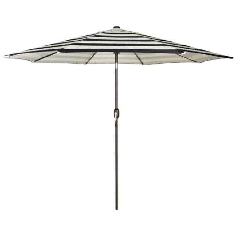 Blissun 9FT Patio Umbrella, Outdoor Table Umbrella, Black & Ivory