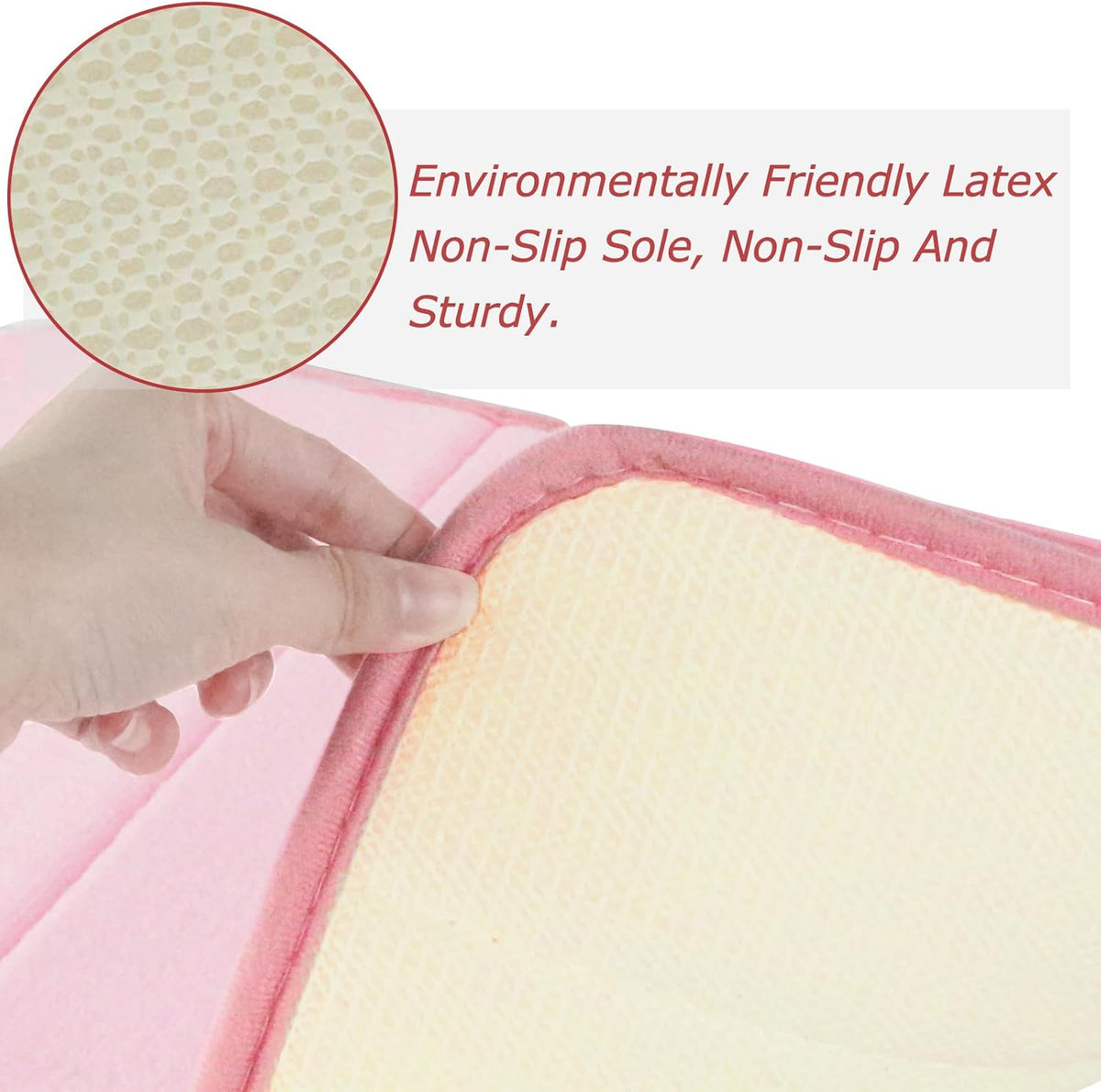 Xerhnan Memory Foam Bath Mat, Size 15.8” x 24” (2, Pink)