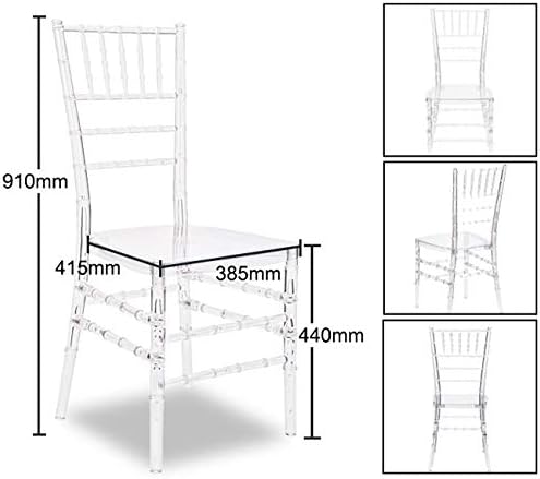 YaocongFurniture Transparent Ice Crystal Chair Party, 2 PACK