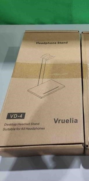 Vruelia Walnut Headphone Stand, 2-in-1 Wood Headset Stand