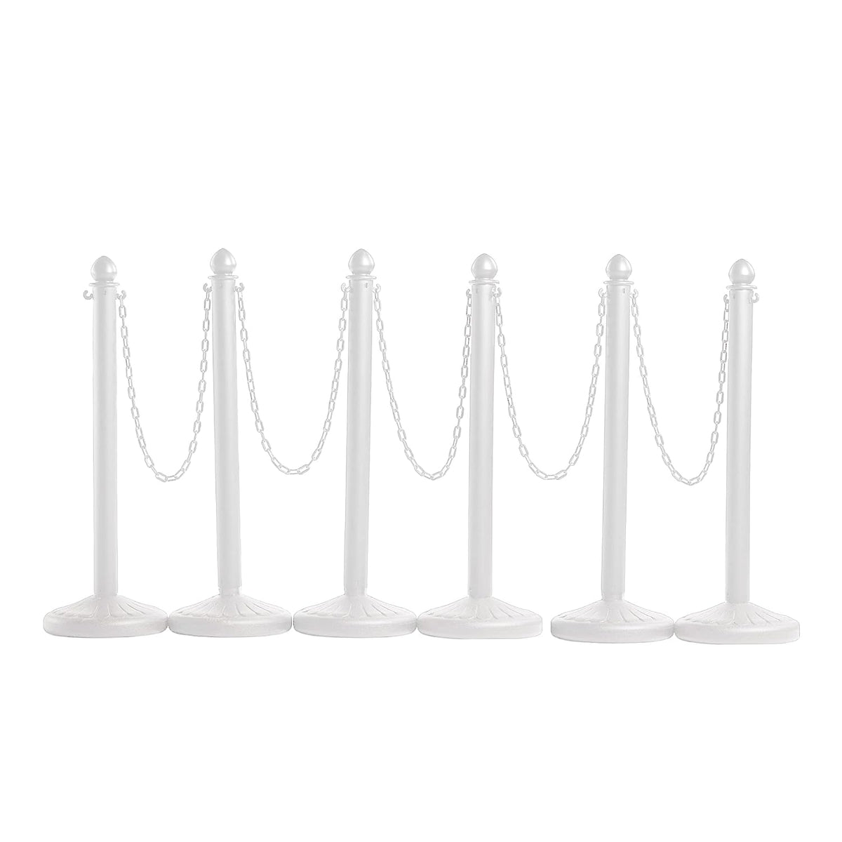 Montour Line Plastic Stanchion White 2.5 Inch,  6-Pack