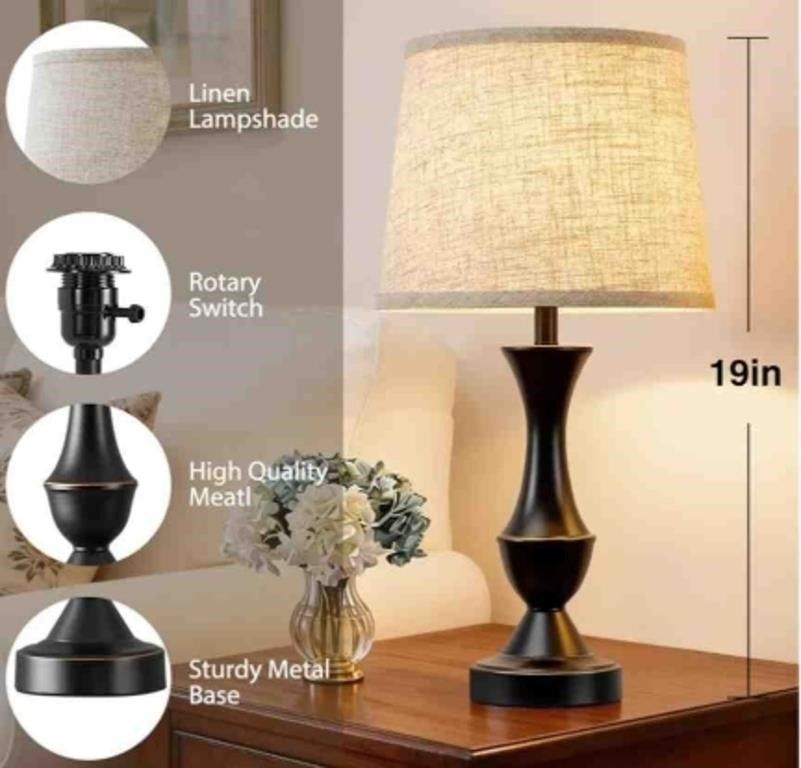 Luvkczc Table Lamps Set of 2, 19"