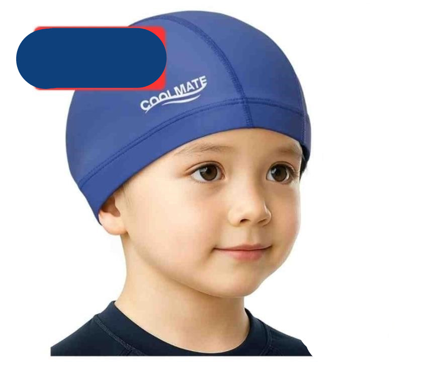 COOLMATE Fabric Swim Cap for Kids,  Dark Blue, XS