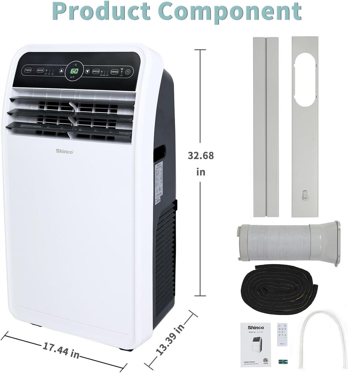 Shinco 8,000 BTU Portable Air Conditioner, 200 sq.ft