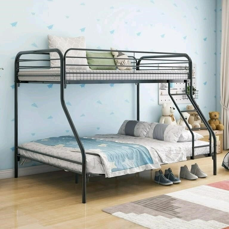 SS-759-BK-YY Black Metal Bunk Bed Twin/Full 56.30"