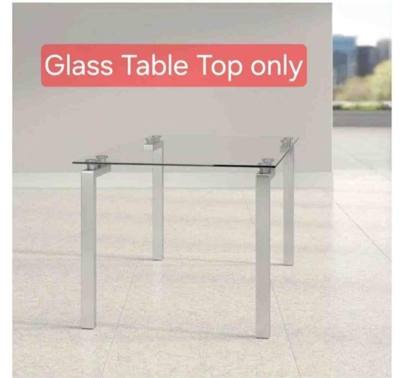 Stylish Glass Dining Table, 60 x 36 x 30 Inches TABLETOP ONLY