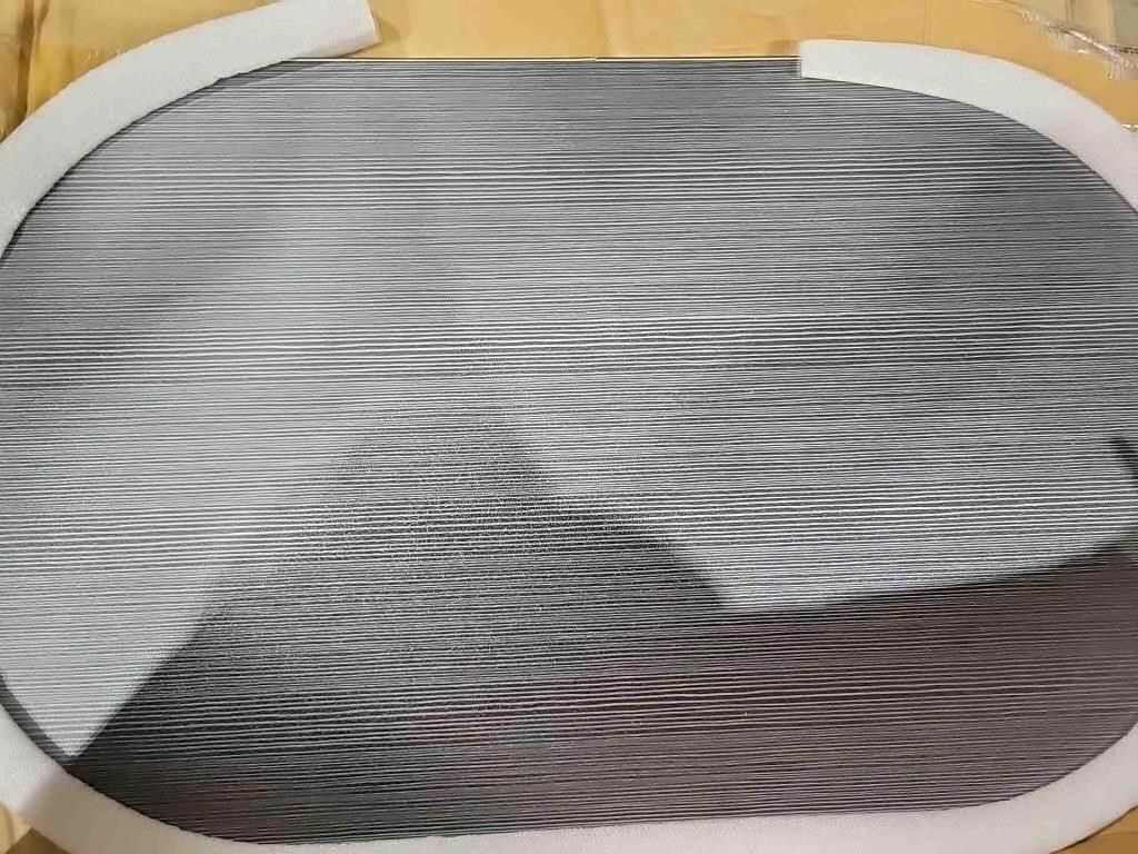 Modern Oval Coffee Table - Gray/Charcoal Fluted Top (16" Height),