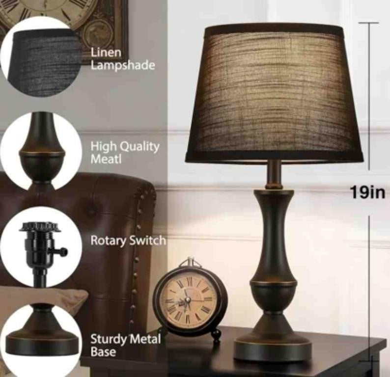 Luvkczc Table Lamps Set of 2, 19"