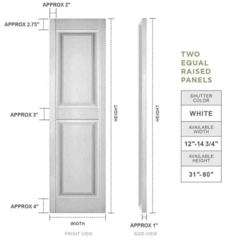 Builders Edge 14.75 in. X 63 in. Raised Panel Vinyl Exterior Shutters Pair in Clay