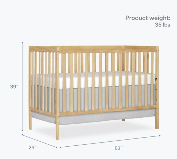 Dream On Me Synergy 5-in-1 Convertible Full Size Baby Crib, Natural