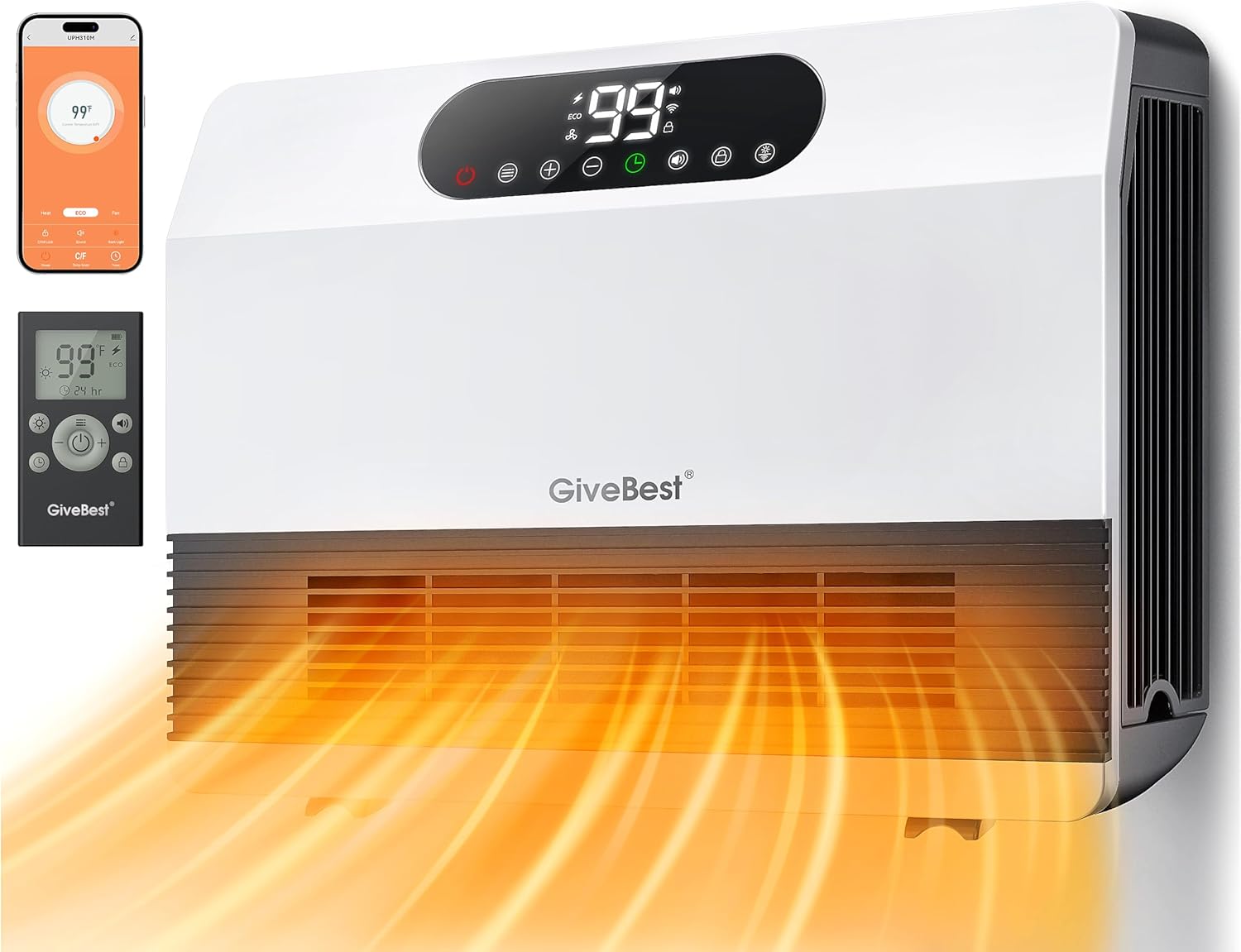 GiveBest Smart Wall Heater, 1500W Fast Heating White  |
