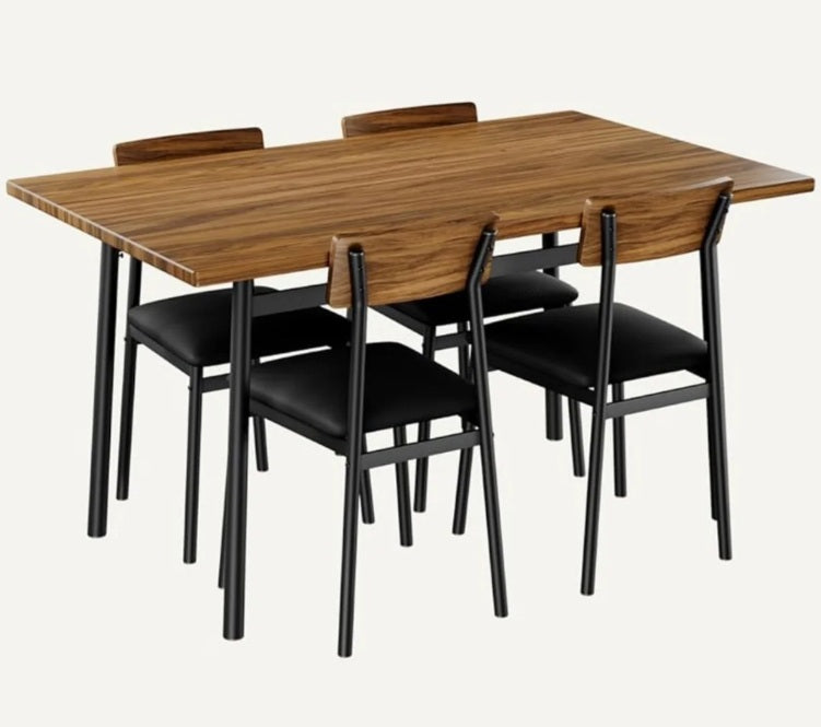 Garvee Modern Industrial Dining Table Set for 4