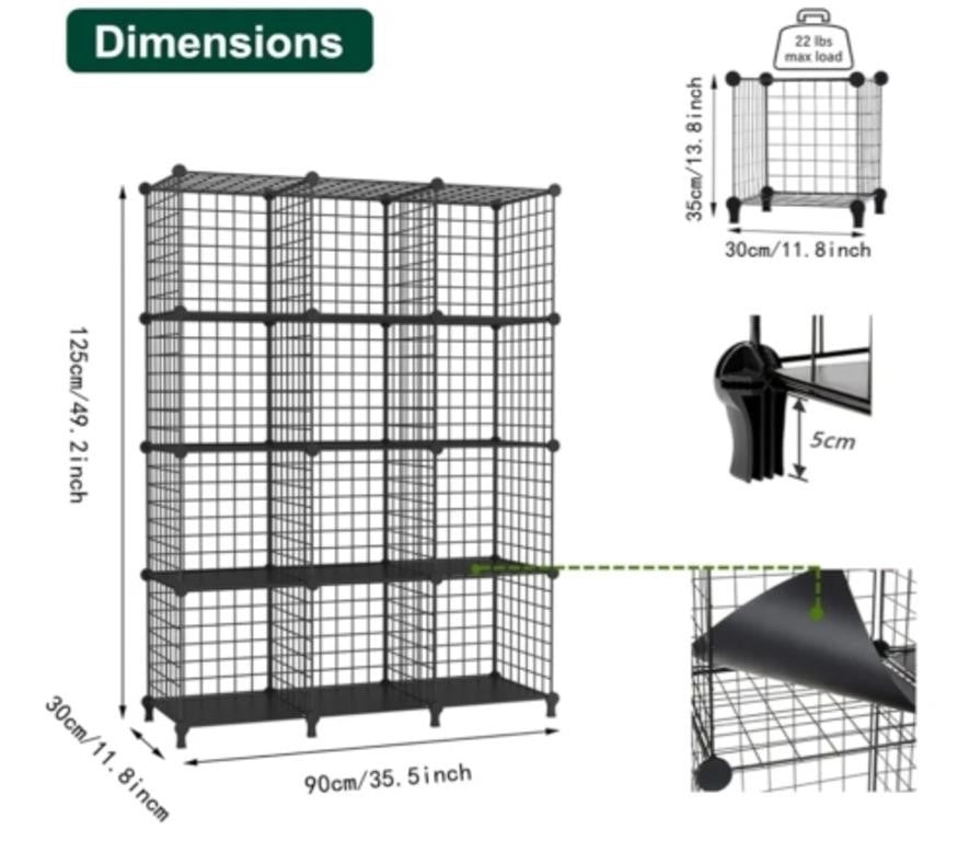 AWTATOS Wire Storage Cubes Closet She