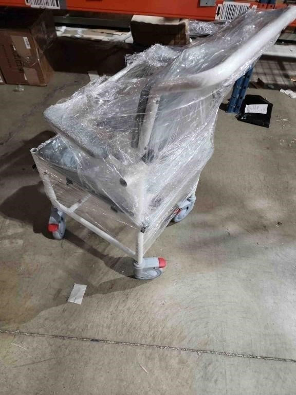 Medline Aluminum Shower Commode Transport Chair, 275 lbs Capacity, Grey