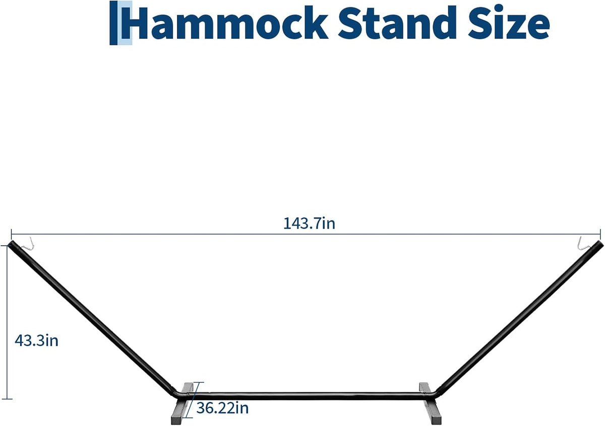 Heavy-Duty Steel Hammock Stand, 450 lbs 2-Person Portable Frame