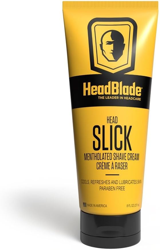 HeadBlade HeadSlick Shave Cream 8 oz for Smooth Headshaving for Bald Men