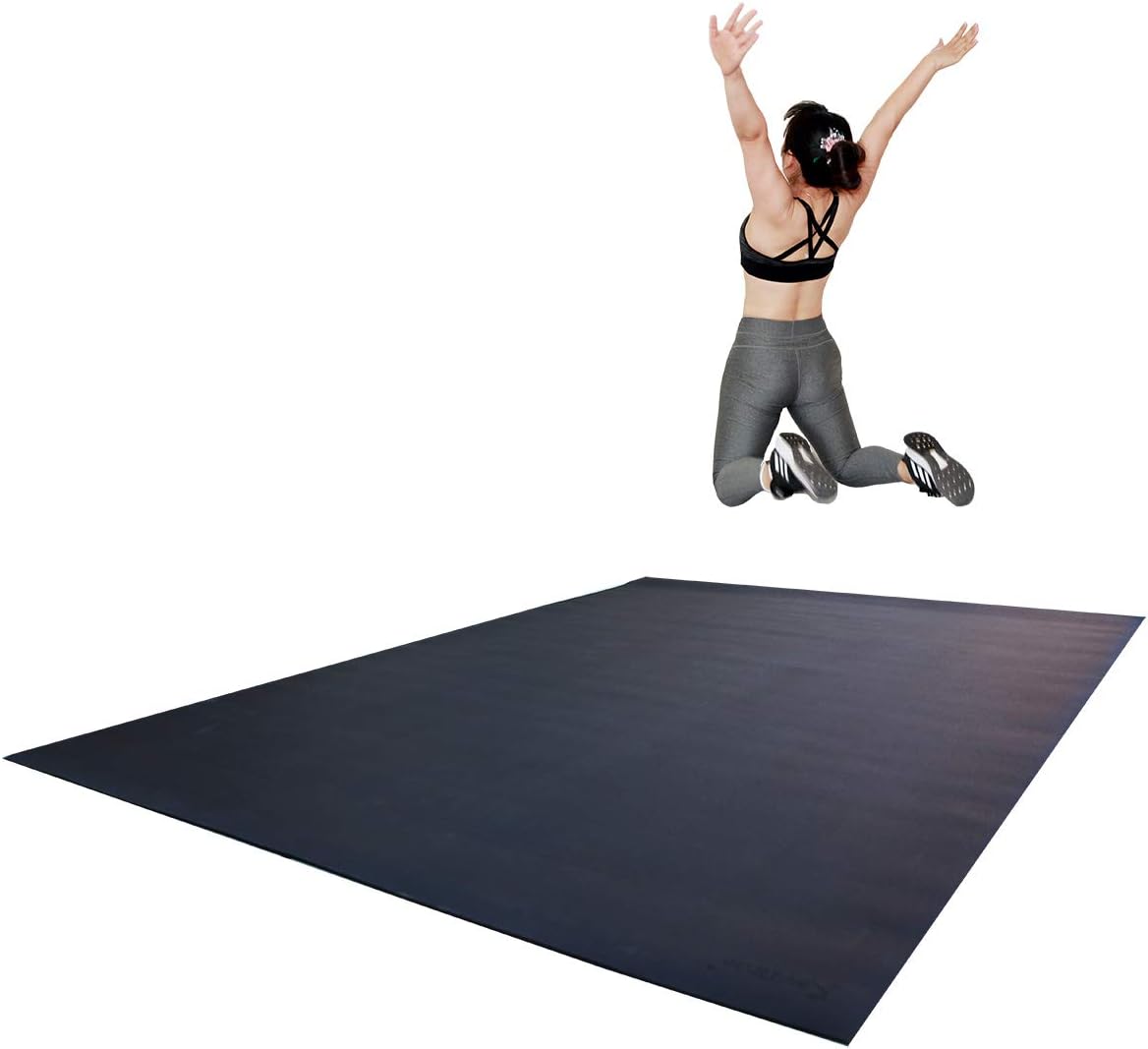 Extra Large Exercise Mat 8 x 6 feet, Mat, Black 30lb