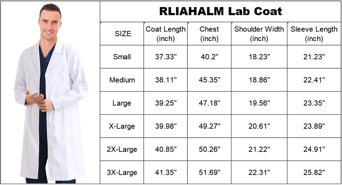White lab coat for men