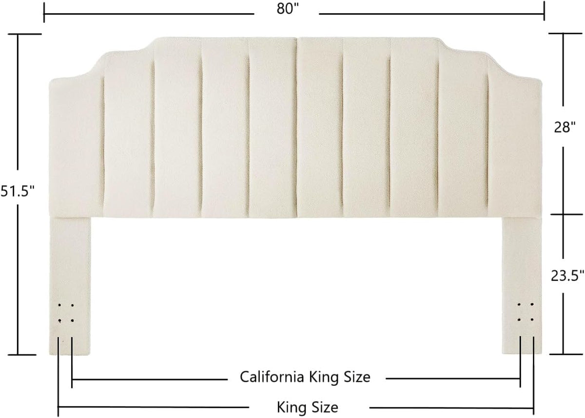 24KF Modern Teddy Fabric Upholstered King/Cal. 6026-K-Teddy Cream