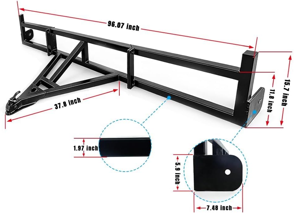 Standard Shipping Container Tow Bar Kit (96.07") - 14,000 LBS Heavy Duty Tow Hitch