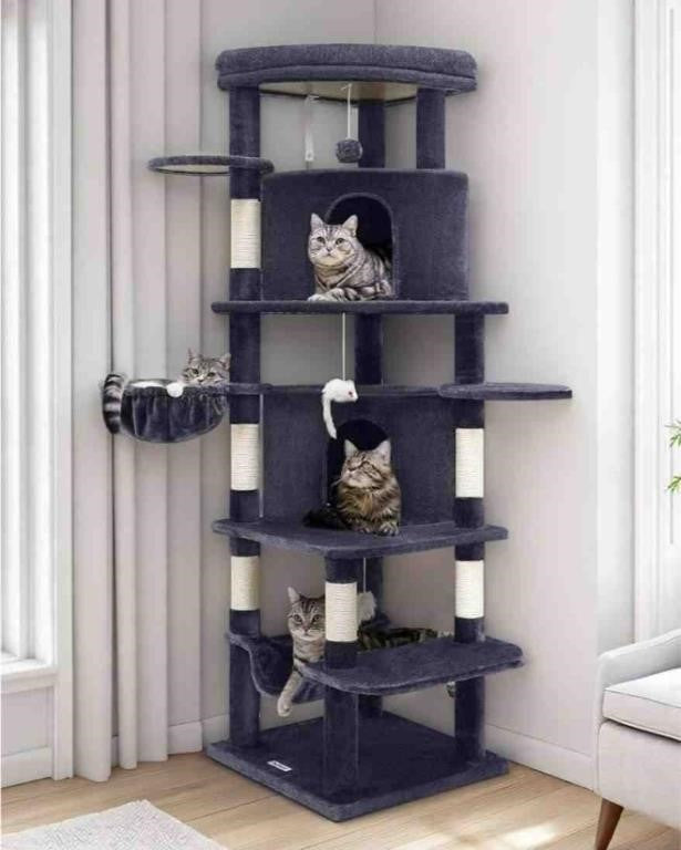 Globlazer 66" Corner Cat Tree Tower for Indoor Cats