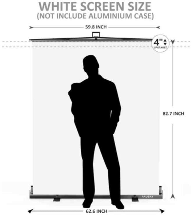 RAUBAY 152 x 210cm/59.8 x 82.7in Collapsible White Backdrop Screen Portable Retractable