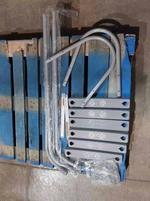 Bestway Flowclear Steel A-Frame Pool Ladder with Hand Rail, 42-in