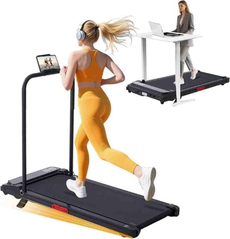 KASSADIN Electric Walking Pad Treadmill, 350LB, Black