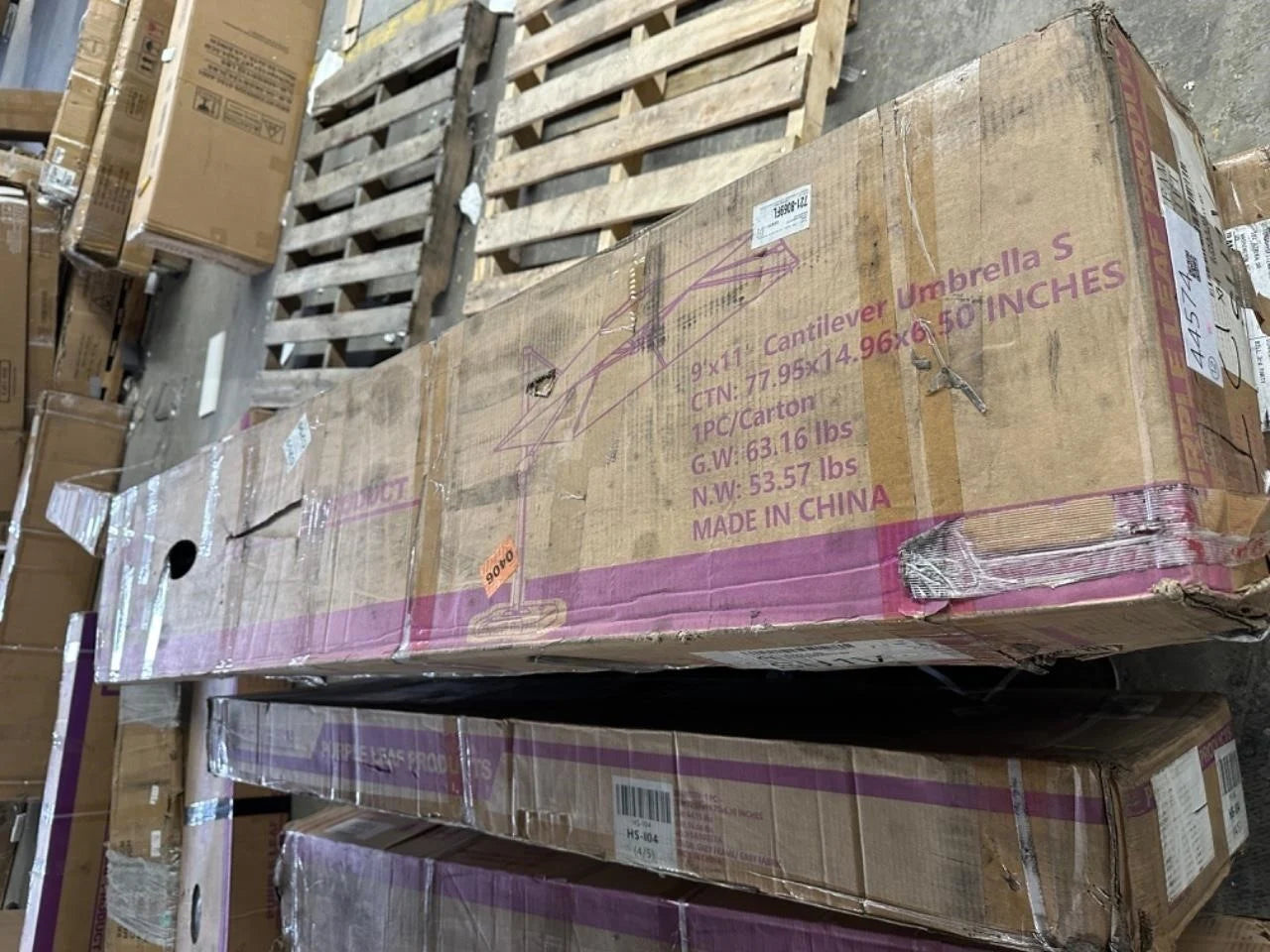 Cantilever Umbrella Gray 9x11.5' EN44589