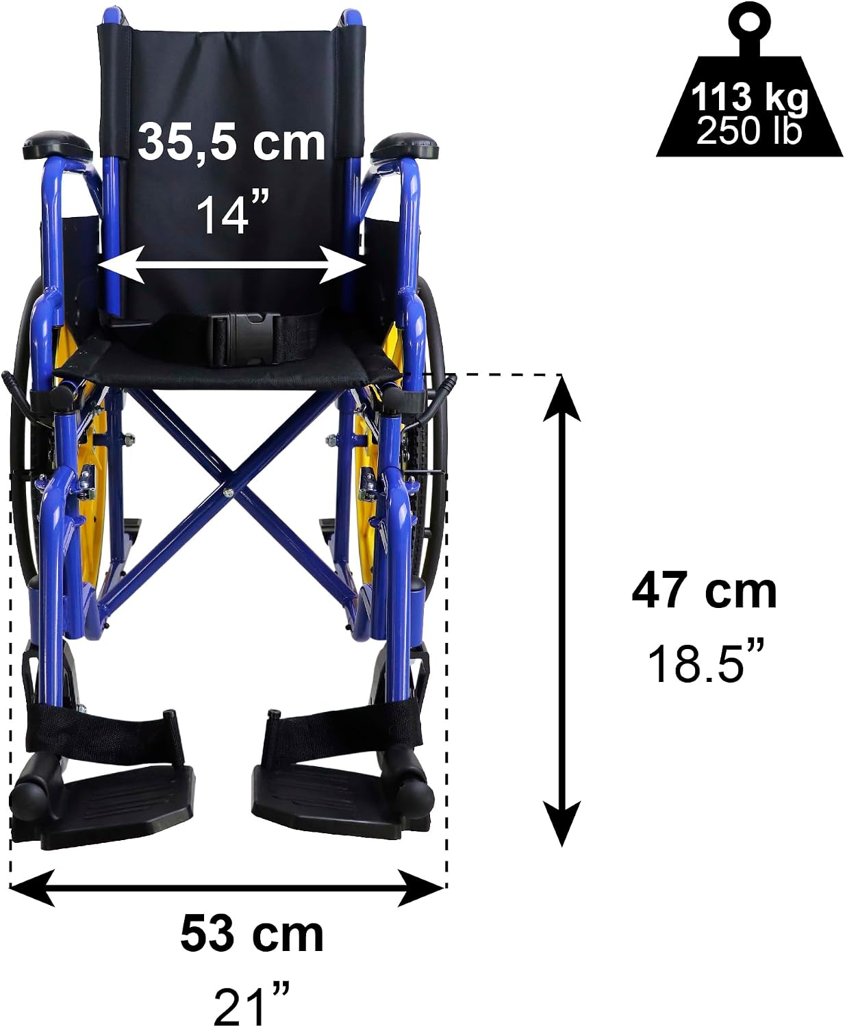 PEPE Mobility Kids Wheelchair Self Propelled, Pediatric for Children,